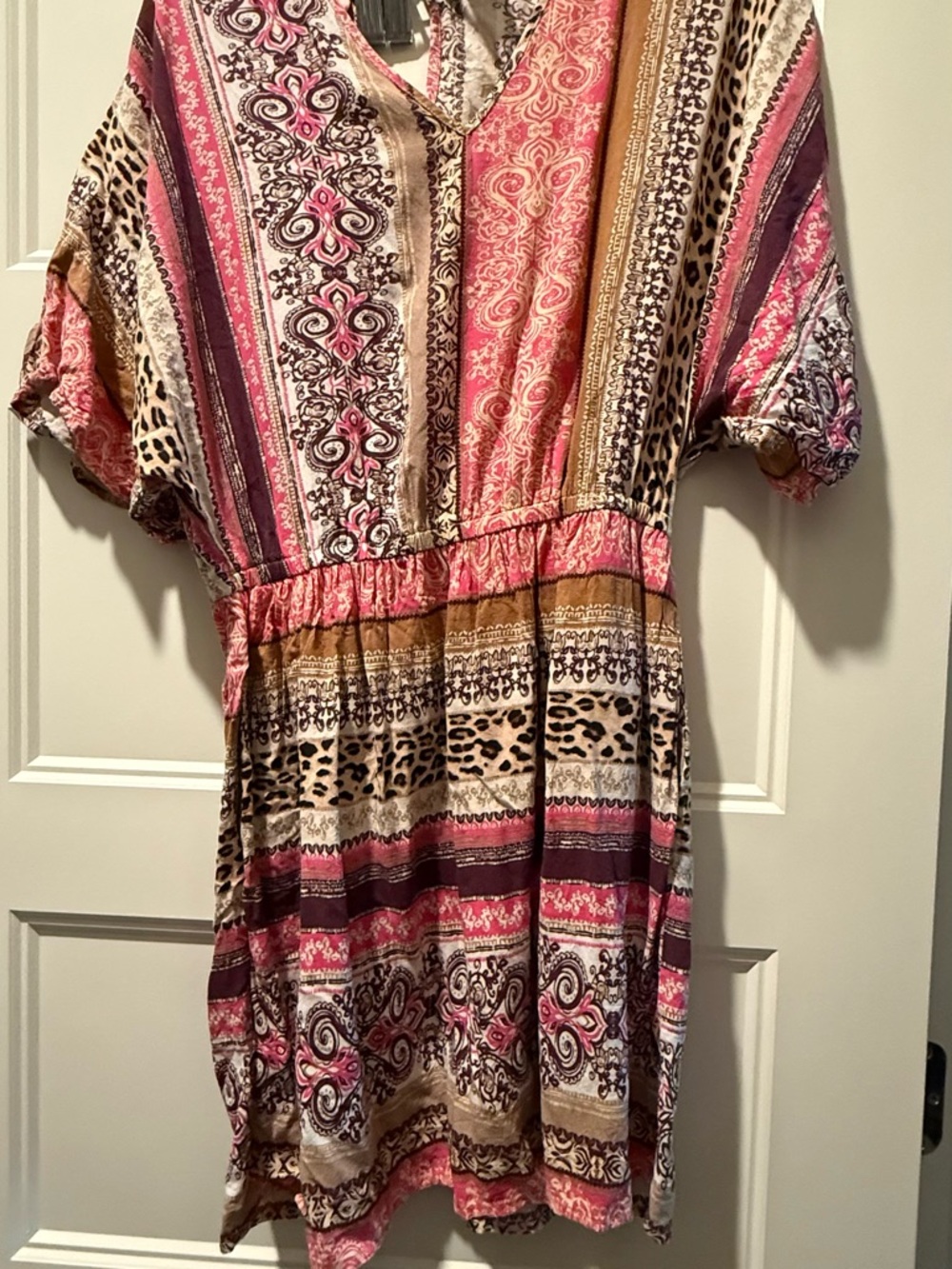 3/10$ VENUS Pink and Brown Patterned Tunic/Dress